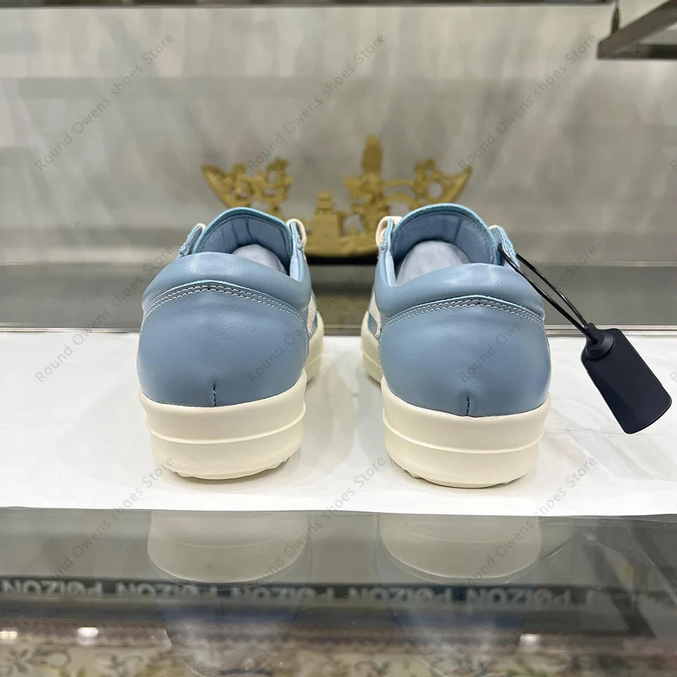 Dunk Blue Low Top Quality Casual Shoes Men Genuine Leather Hip-hop Rock Women Lace Up Ro Original Platform Flat Luxury Sneakers
