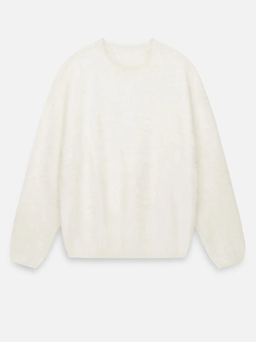 Blubelle Women's Autumn Winter Solid Color Knit Sweater O-Neck Long Sleeve Loose Fit Casual Relaxed Fashion Pullovers