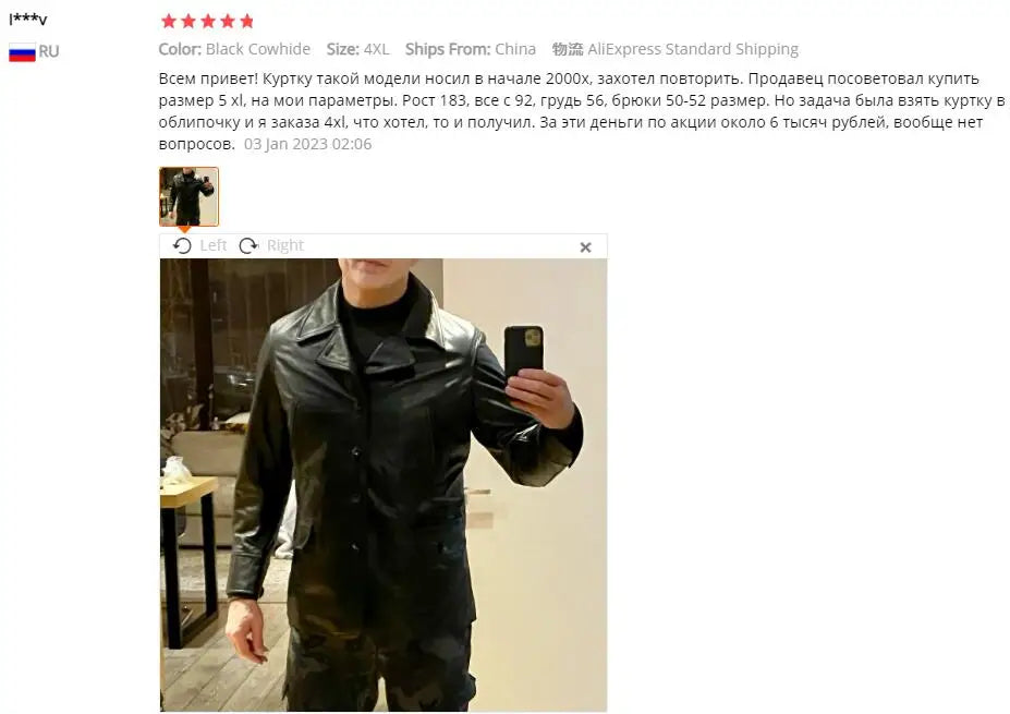 Long Jacket Men Genuine Leather Wind Coat Classic Black Plus Size Cowhide Jacket Casual Leather Cloth кожаная куртка мужская
