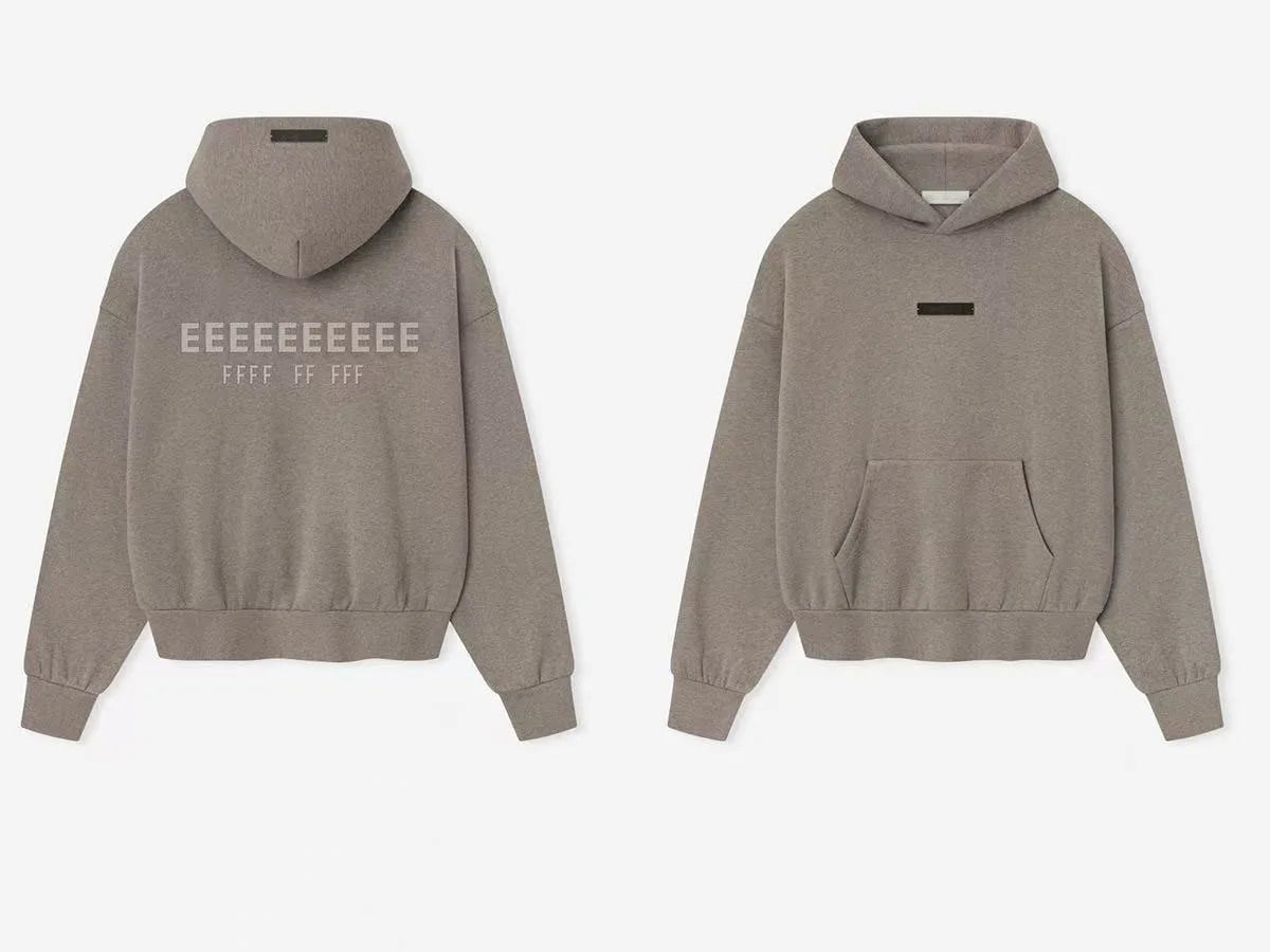 Season 9 Men's Oversized Hoodies Two-pieces Sets Brand Design Metallic Texture Silicone Letter Hoodie Couple Sports Tracksuits