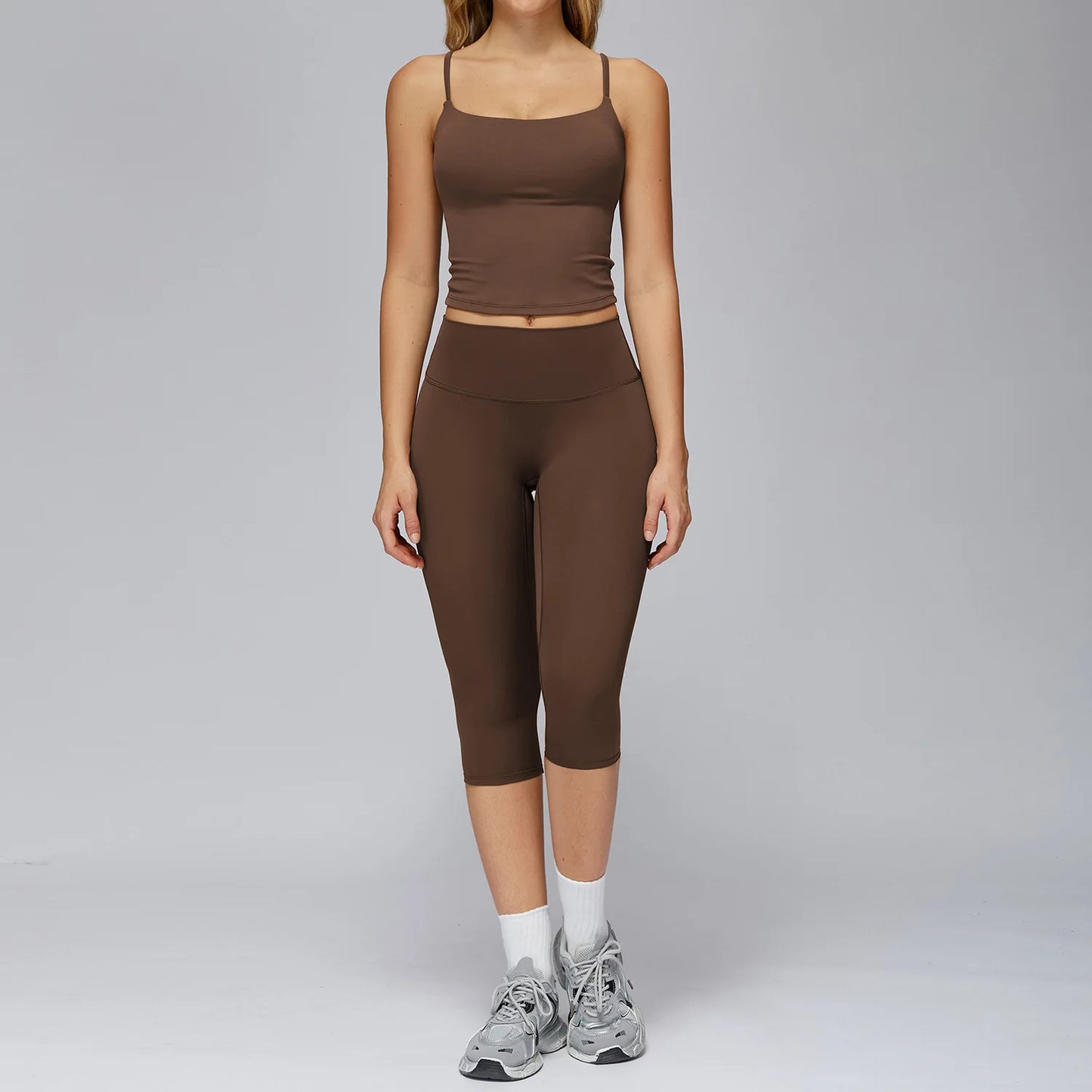 Yoga Set 2PCS Women Sportswear Workout Clothes Seamless Athletic Wear Gym Legging Fitness Bra Crop Top Long Sleeve Sports Suits