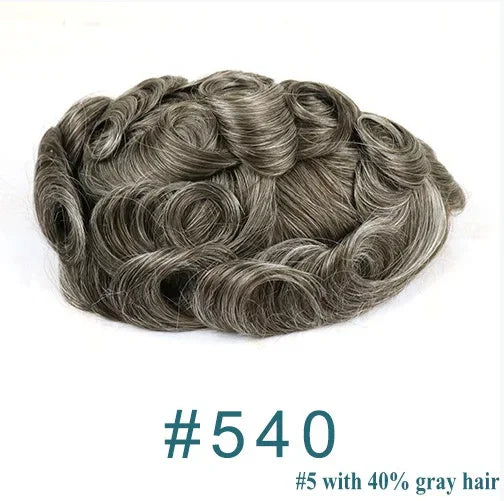 80%Density Natural Hairline 0.02mm Ultra Thin Skin Invisible Mens Toupee Brown Blonde Grey Human Hair Capillary Prosthesi System