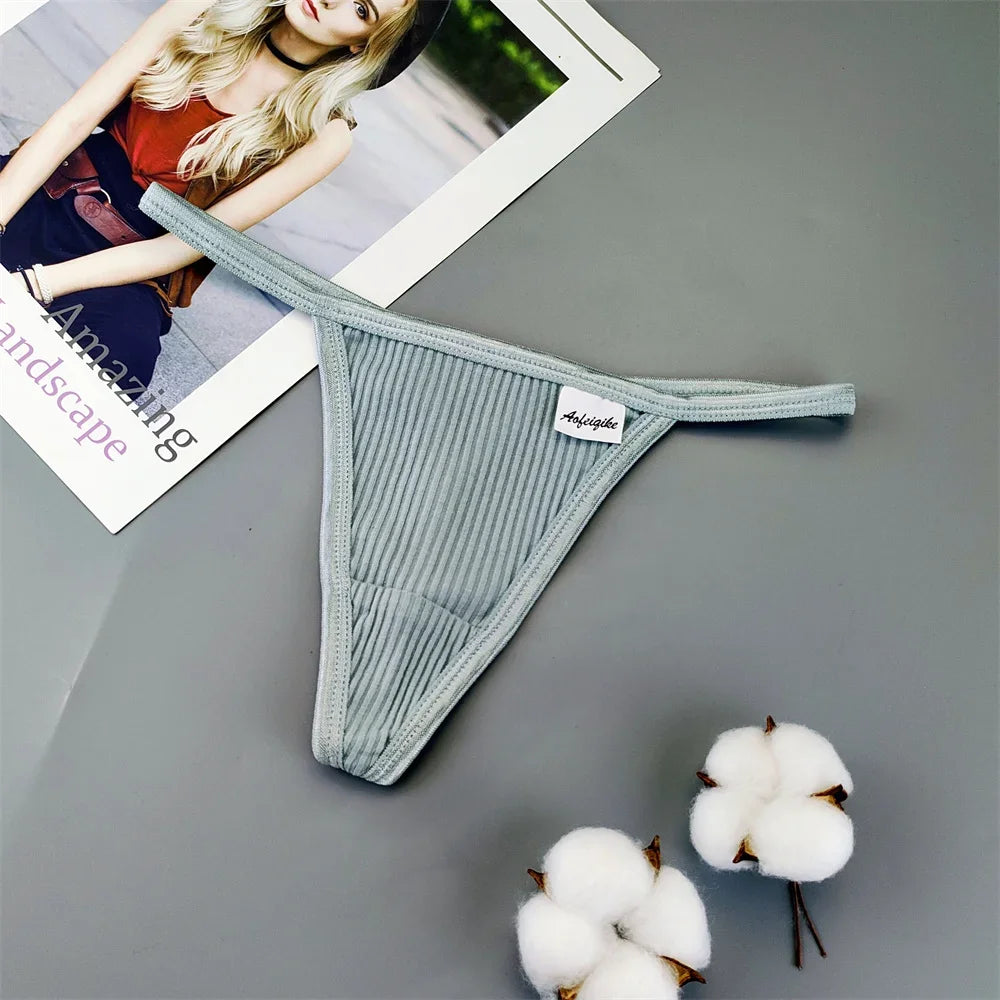 S-XL Plus Size Cotton Thong Underwear Women Seamless G-string Ladies Sexy Low Rise T-back Panty Breathable Lingerie