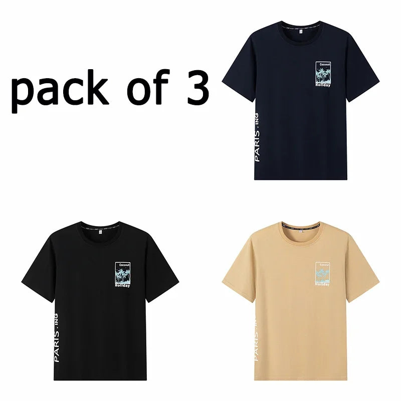 Men T Shirt Printed Popular Tees Big Size 110-175kg 6XL/7XL Plus Size Fashion Cotton Round Neck Short Sleeve Oversized Tops
