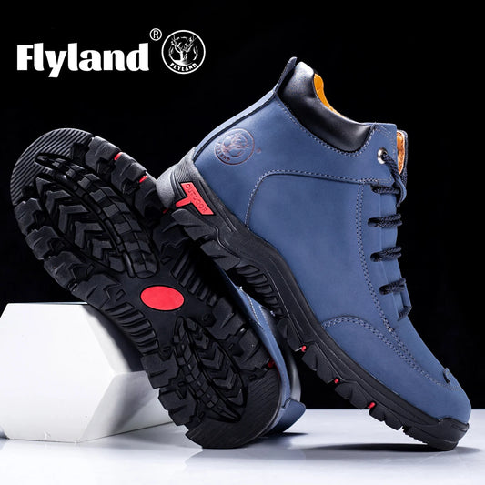 FLYLAND Men's Vintage Chukka Boots Top Layer Cowhide Leather Casual Work Office Shoes Fashion Classical Design