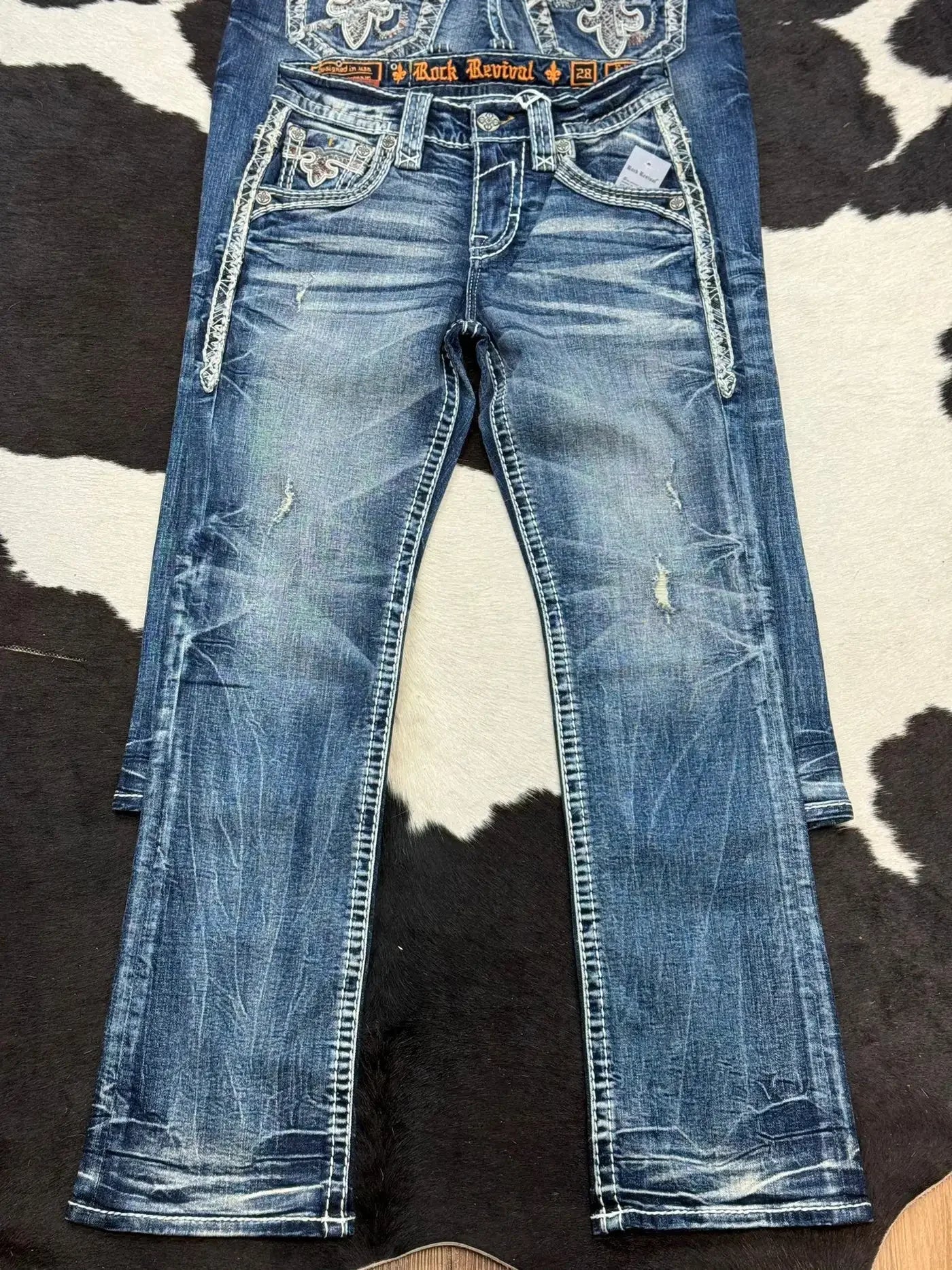 Y2K New Revival Mens Jeans Foliage Bootcut Women Gothic Blue Denim Embroidery Pocket Hip Hop Harajuku Wide Pants Street Wear