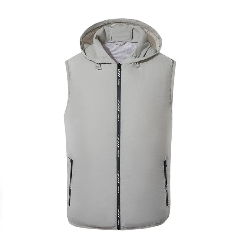 Men Summer Vest Mens Hoodie Coat Vest Fashion Couple Sleeveless Waistcoat Casual Hood Jacket for Men