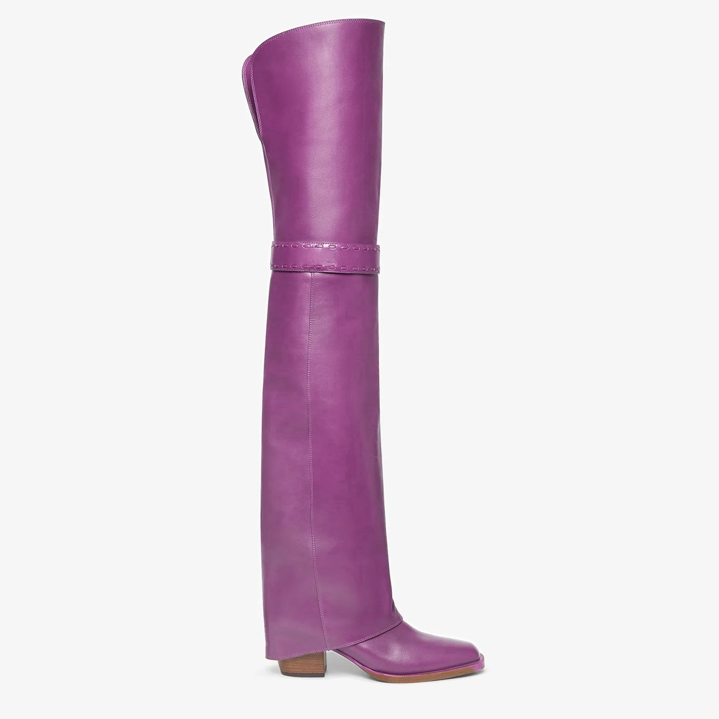 Elegant Temperament of European and American Women, Thick High Heels, Skirt Hem, Knee High Boots, Oversized Retro Knight Boots