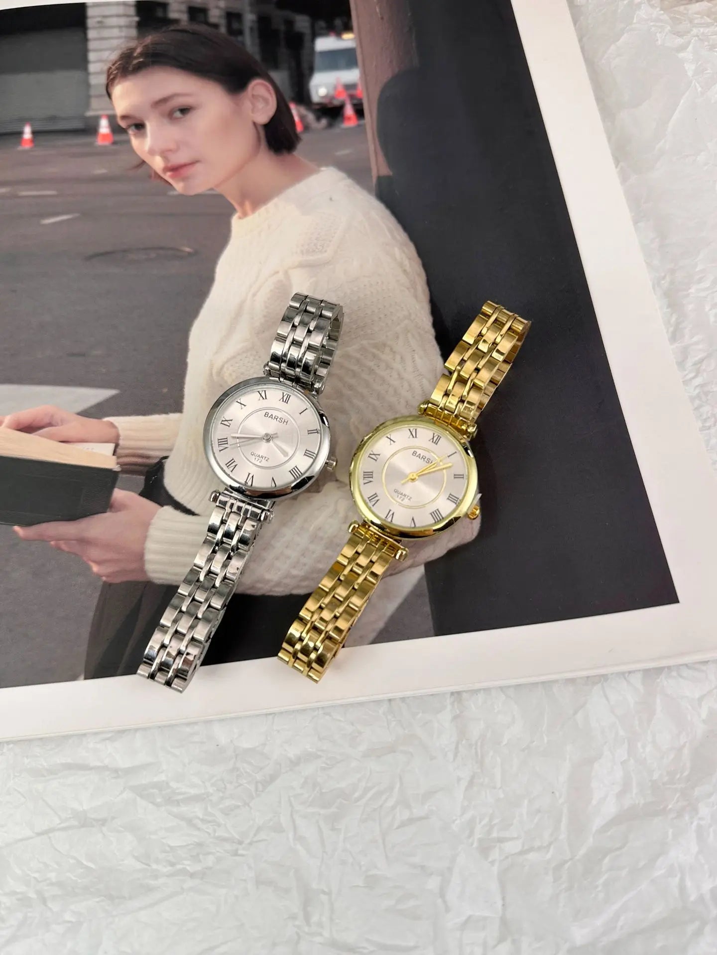 UTHAI New Women's Watch Steel Strap Exquisite Ladies' Watches Simple Thin Compact Fashion Wrist Watch Clock