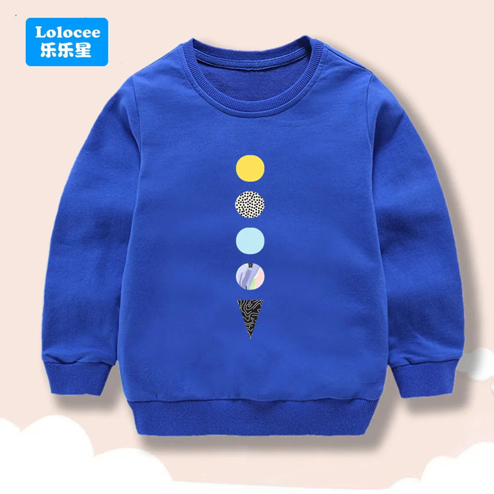 Lolocee Kids Sweatshirt,Crew Neck Long Sleeve with Cute Planet Print,Boys Fashion Pullover Top Toddler Children's Daily Wear XQ1 BAZAARHUBO