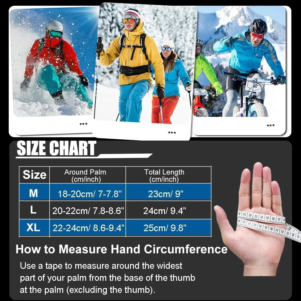 Winter Gloves for Men Women-Waterproof Thermal Glove for Cold Weather,Warm Gloves for Cycling,Snow,Touchscreen Finger BAZAARHUBO
