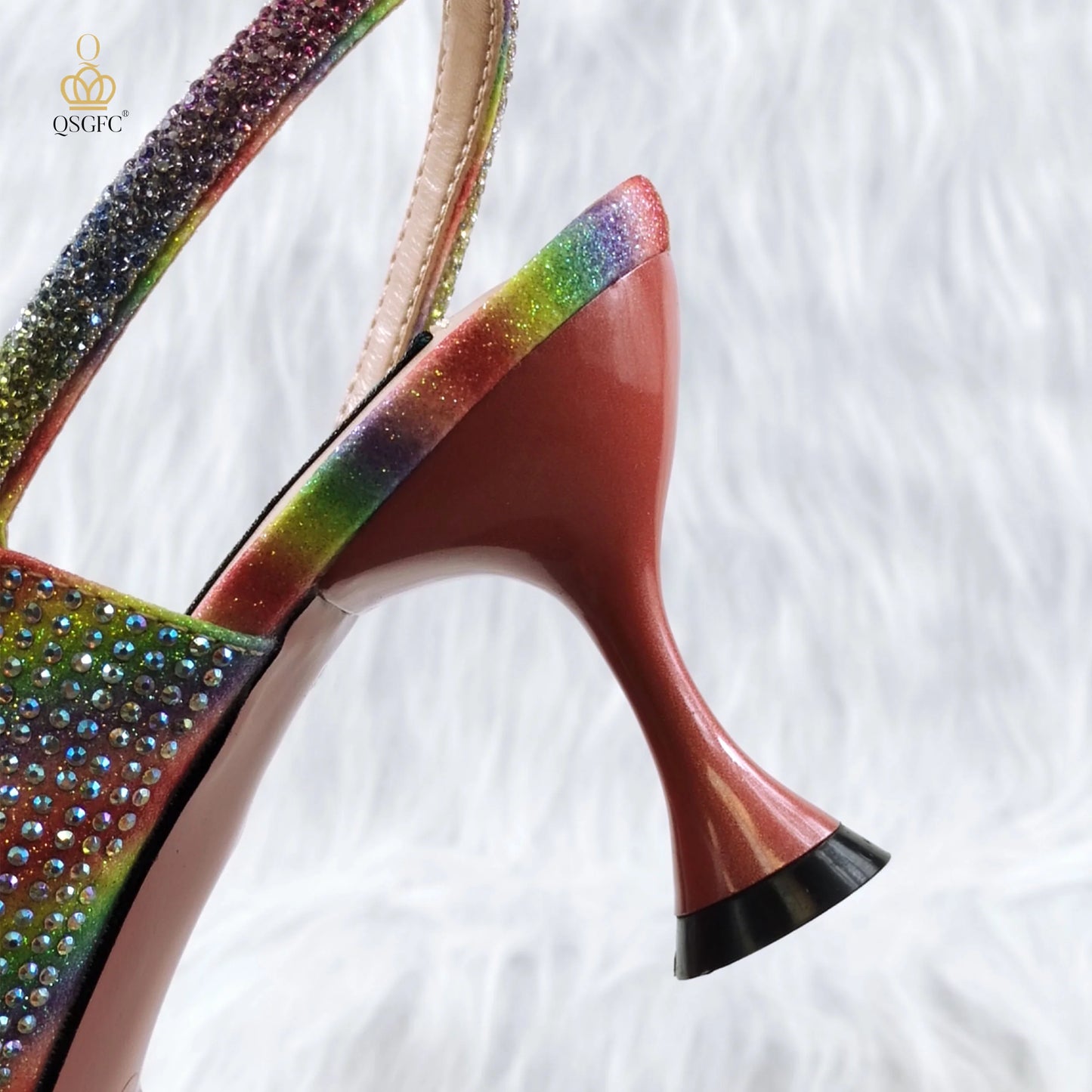 Rhinestone High Heels & Matching Bag Set | Women's Party Pumps