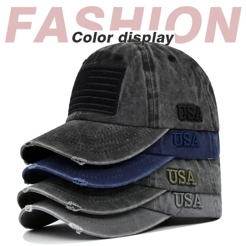 American Flag Unisex Baseball Hat for Men and Women USA Flag Mesh Snapback Flat Visor Cap BAZAARHUBO