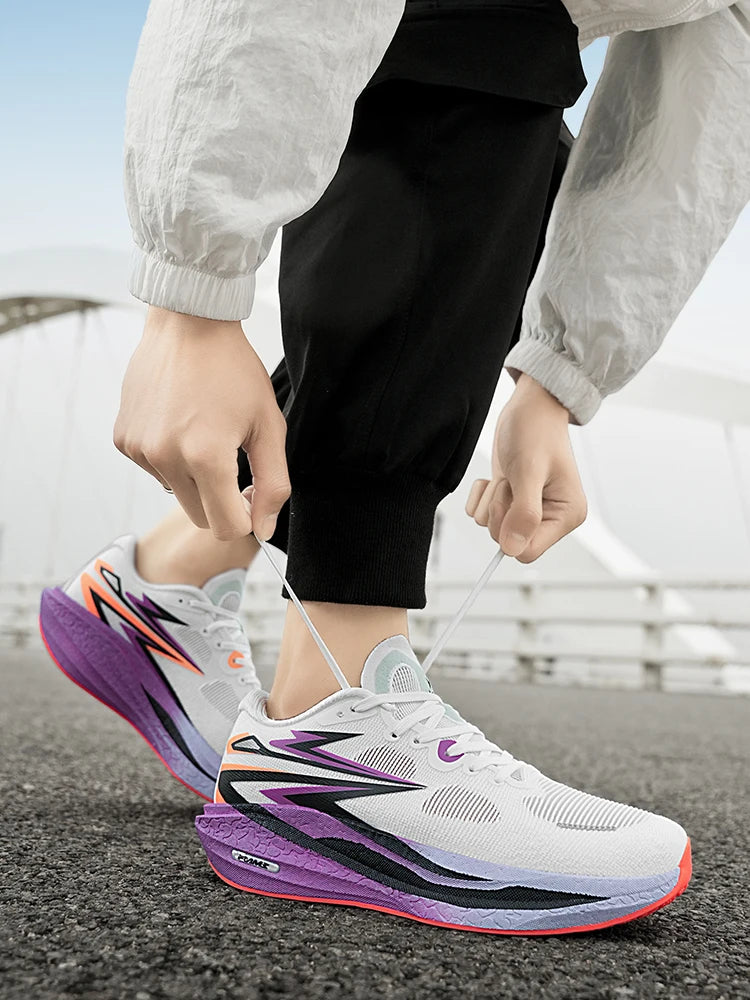 Men Running Shoes New Carbon Board Marathon Sports Shoes Breathable Lightweight Trend Women's  Athletic Sneakers