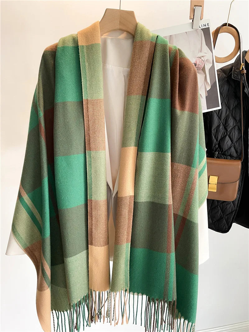 200*65CM New Men Women Autumn Winter Luxury Scarfs Cashmere Feeling Muffler Fall Blanket Classic Plaid Foulard Soft Warm Scarves BAZAARHUBO