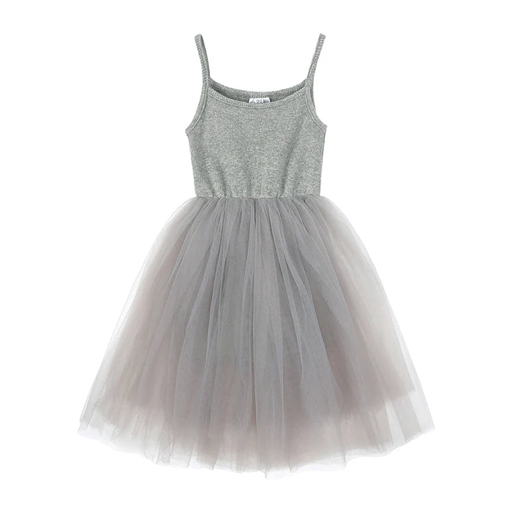 Fashion Cute Girls Casual Dresses Solid Color Sleeveless Suspenders Girls Dress Summer Kids Dresses for Girls 1-8 Years