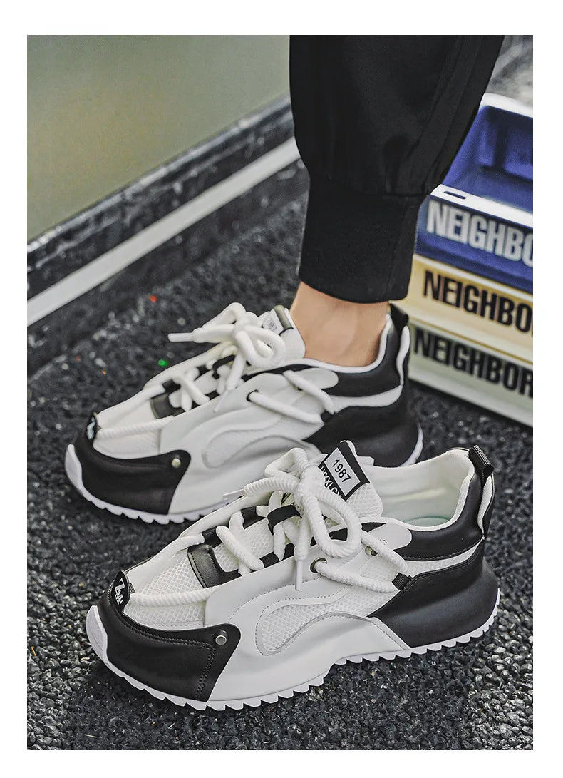 Fashion brand tenis men casual faux leather sneakers male wedged shoes new spring summer breathable trainers man gym run shoes