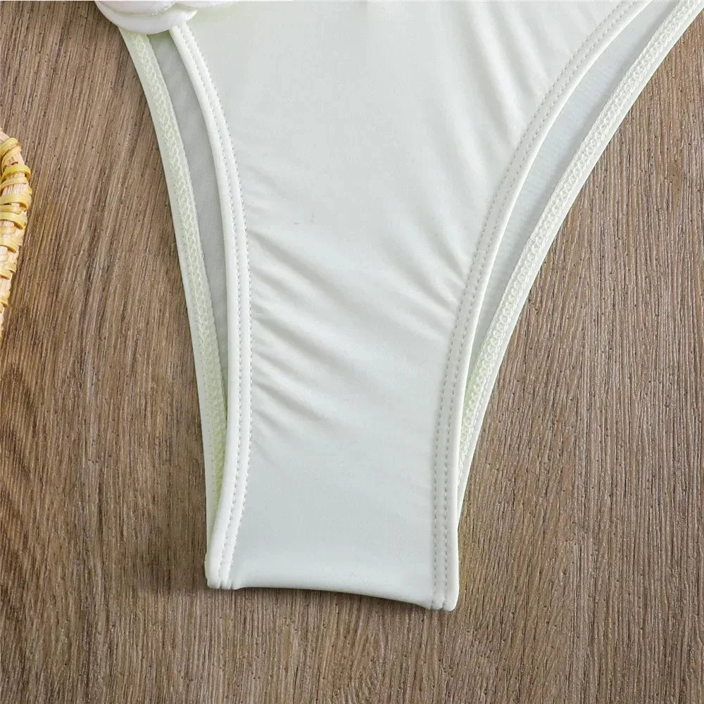 Sexy Rose Flower Bikini Beachwear  Swimwear Thong Bikini Women Swimsuits Swimming Bathing  Brazilian Bikinis Set Mujer Biquini