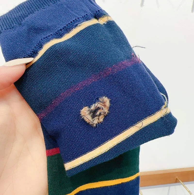 Good Quality Cartoon Gentleman Bear Men's Socks Cotton Harajuku Style Sport Boys Skateboard Novelty Breathable  Christmas Gifts