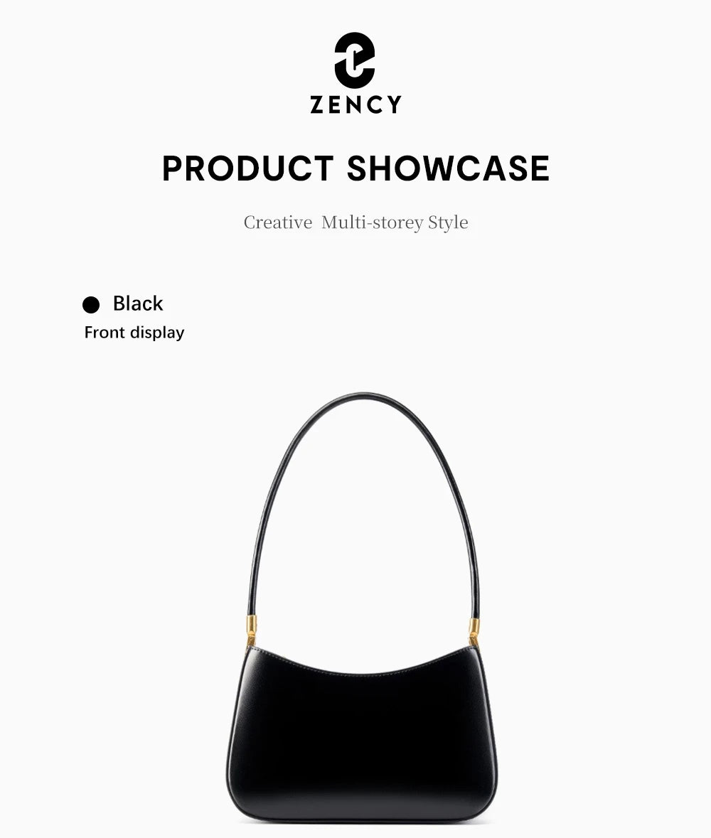 Zency French High-End Leather Underarm Bag Red Shoulder Handbag for Women Luxury Designer Sac for Lovers Wife Girlfriend