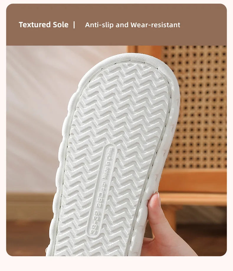 Couples Home Linen Slippers Women Indoor Soft Comfortable Bedroom Slides Men Leisure Non Slip House Shoes Platform Cotton Flats
