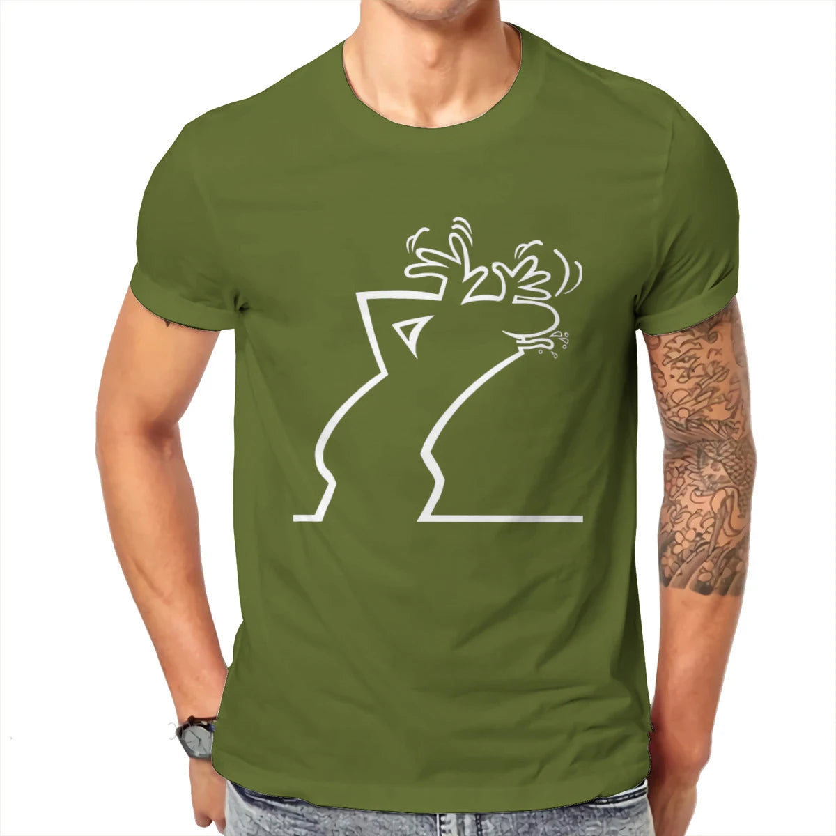 La Linea Bilder  Foto Upload TShirt Men Alternative Casual O-neck Cotton T-Shirt Funny Tees Harajuku Streetwear