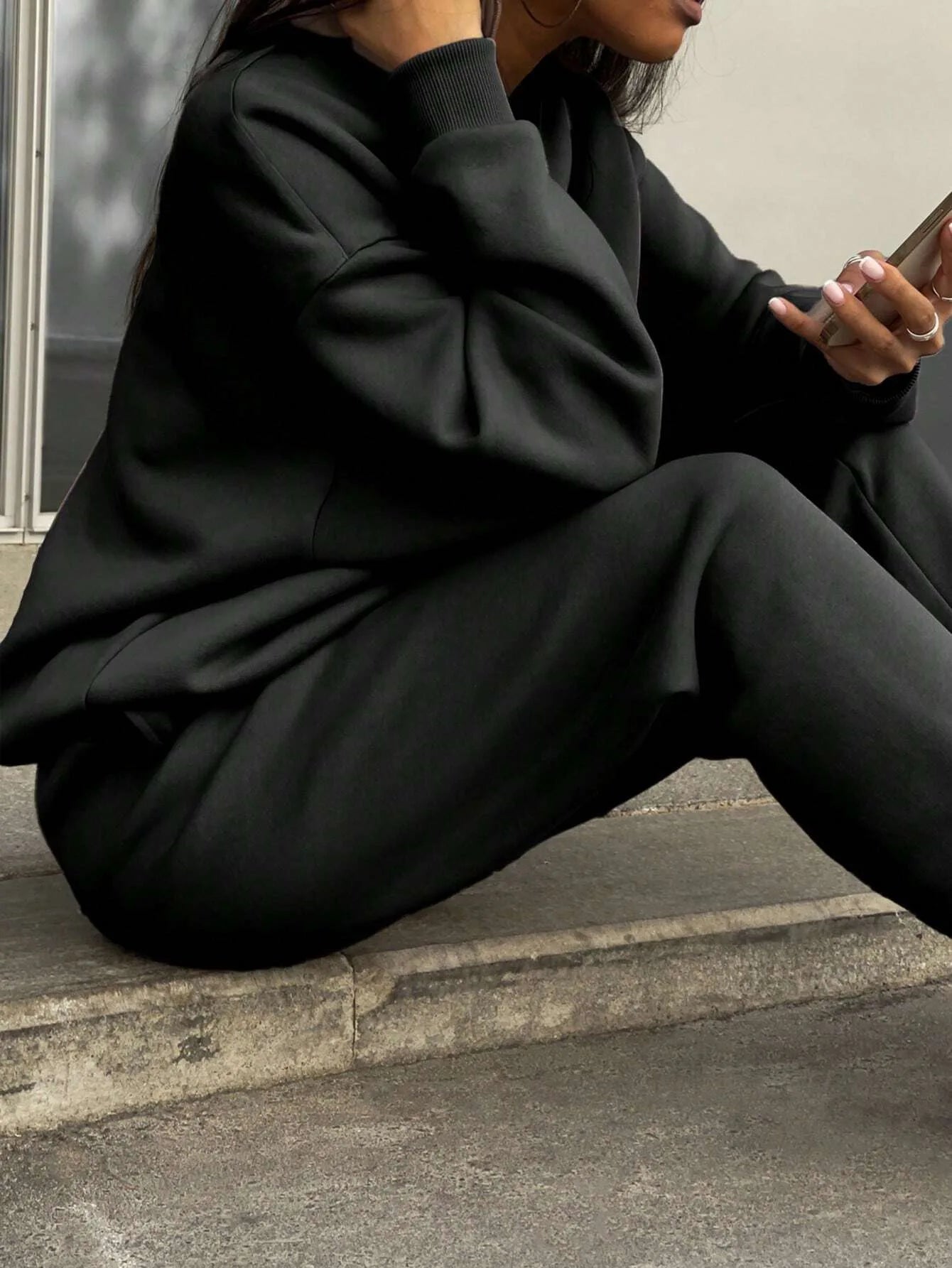 2026 Casual Pants Sets for Women Loose Long Sleeve Zipper Pullover Elastic Waist Trousers Two-piece Sets Women Tracksuit Outfits