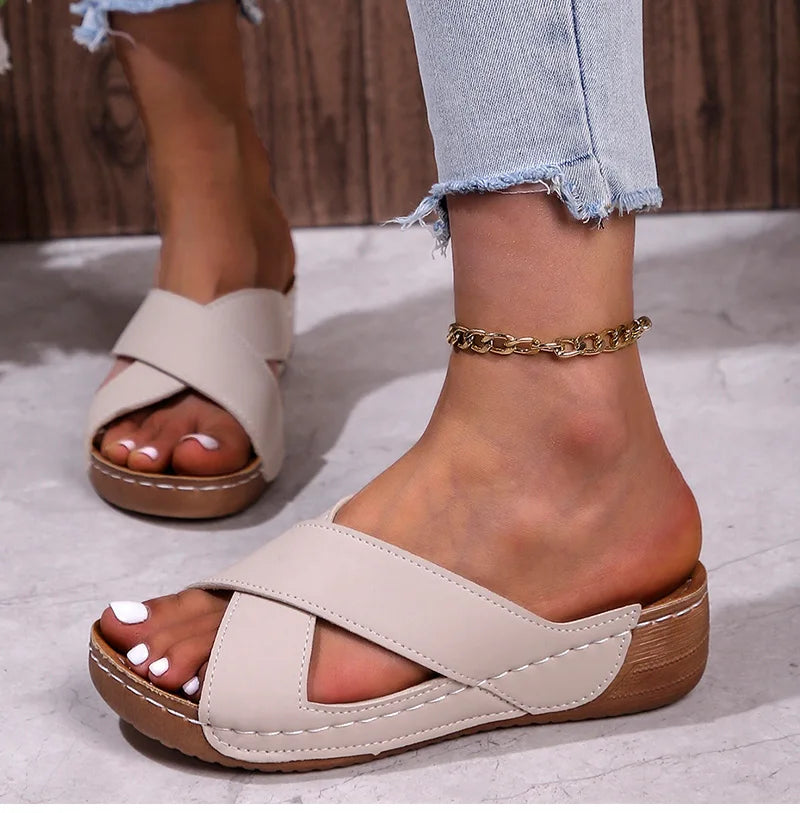 Women's Sandals 2026 Summer Shoes Women Heels Sandals Casual Indoor Outdoor Women Slippers Summer Sandals Heeled Sandalias Mujer