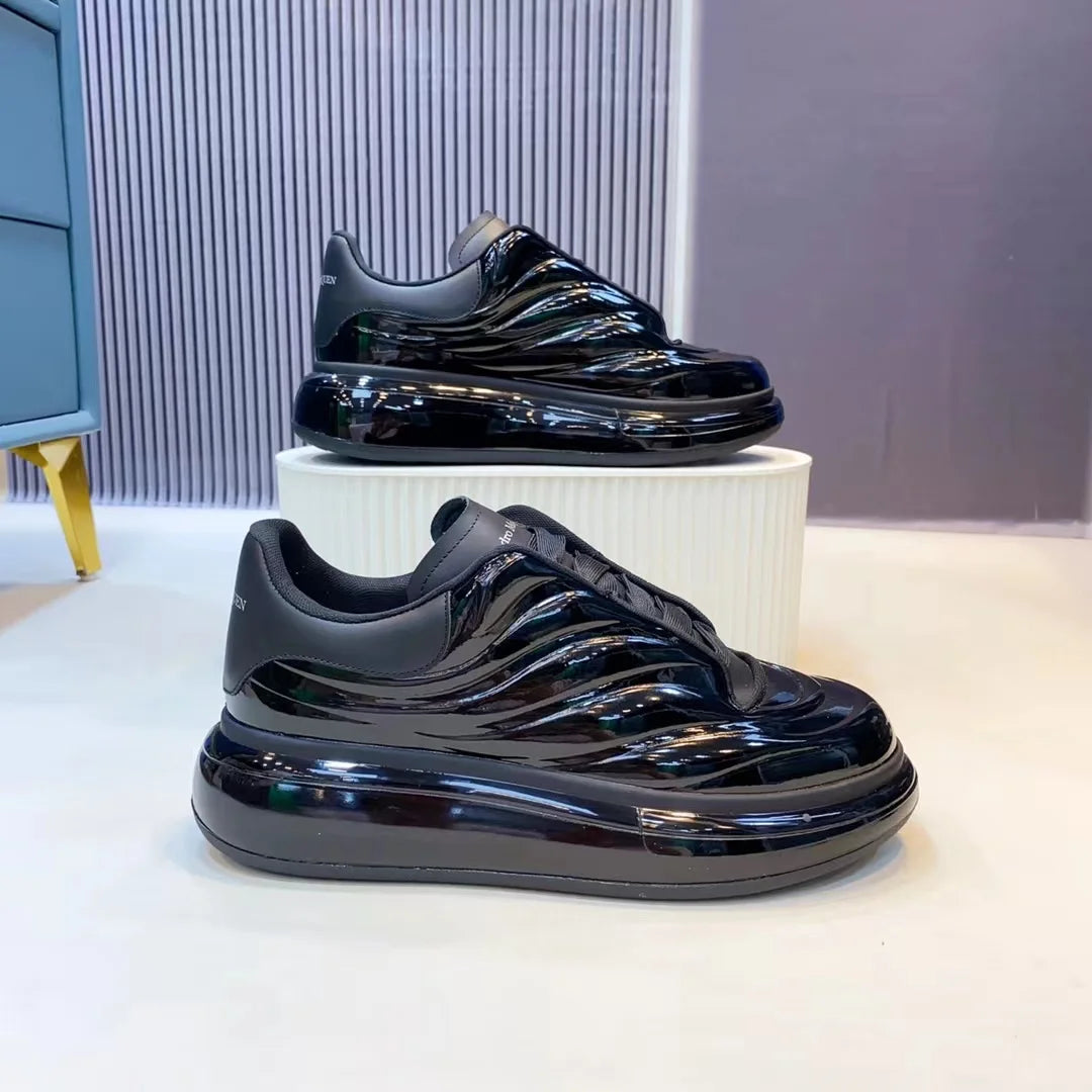 Handcrafted Leather Casual Sneakers Man Platform Trainers Unisex Originality Flat Loafers Men's Footwear