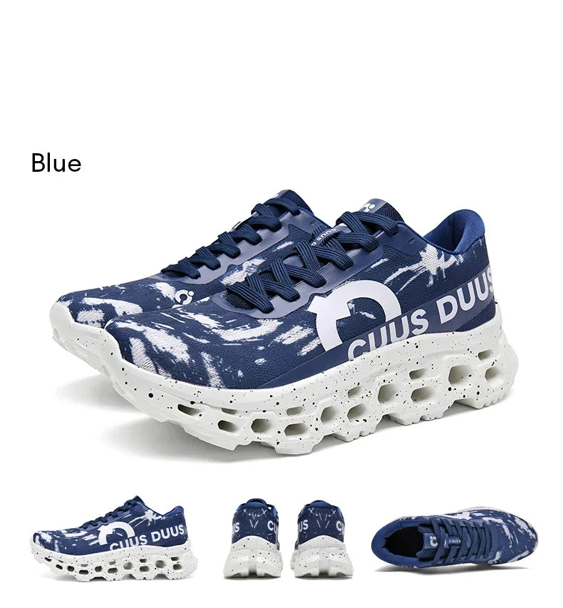 Running Shoes for Men Women Hollow Perforated Cushion Shock Absorbing Outdoor Hiking Sneakers Casual Chunky Walking Trainers