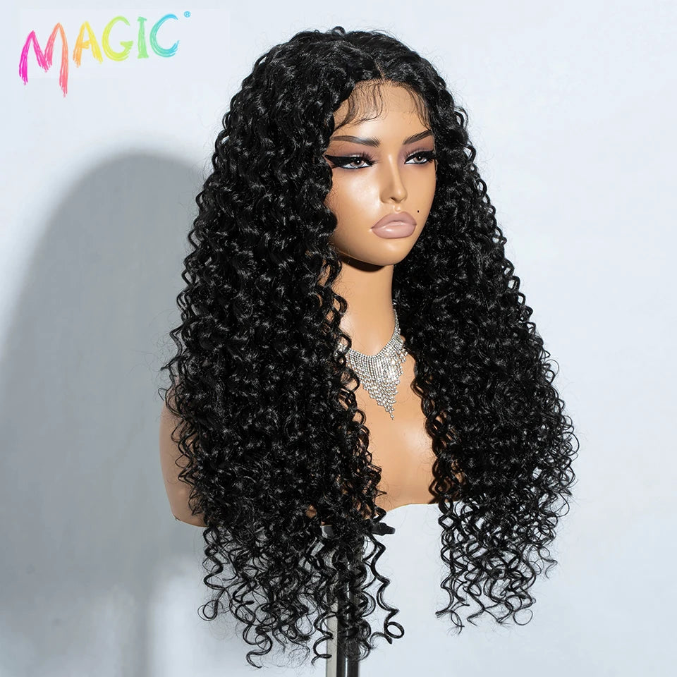 Magic Synthetic Lace Front Wig Baby Hair Red Wig Long Curly Wig 30 Inch Ombre Blonde Ginger Lace Wigs For Black Women Wigs