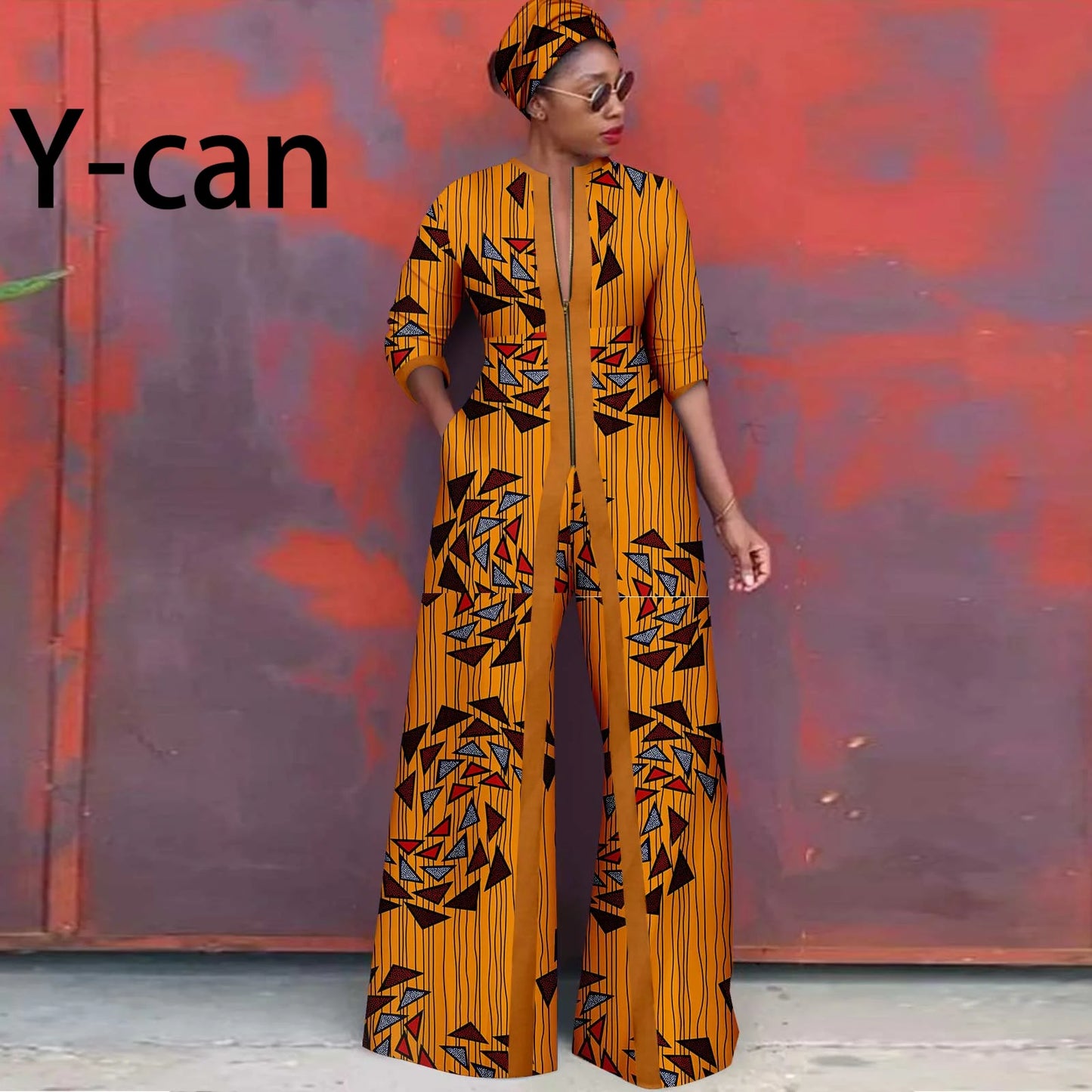 African Clothes for Women New Fashion Women Jacket Long Coat and Pants with Headscarf Ankara Print Elegant Party Dress 2426005