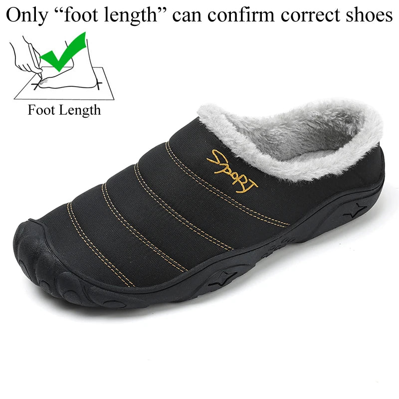Winter Men Plus Size Leisure Indoor Plush Slippers Home Cotton Shoes Warm House Shoes Room Unisex Pantofole Peluche Invernali 48