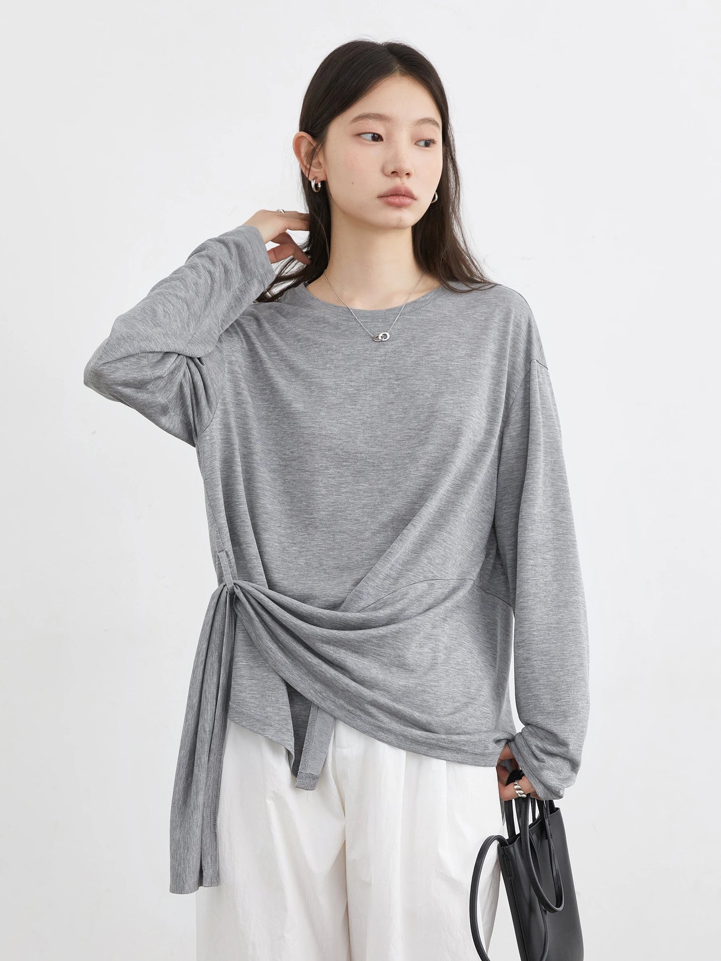 CHIC VEN Fashion Women's Pullovers Tees O Neck New Loose Solid Long Sleeve Female T-shirt Thin Female Top Spring Autumn 2025