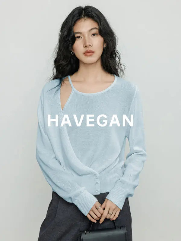Fashion Retro Knitted Sweater for Women in Spring 2025 New Round Neck Long Sleeve Loose Top Solid Color Personalized Pullover
