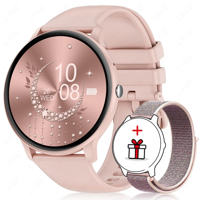 LIGE Women's SmartWatch Blood Oxygen Monitor Sports Fitness Tracker Bluetooth Call Al Voice Assistant Watches For Android IOS