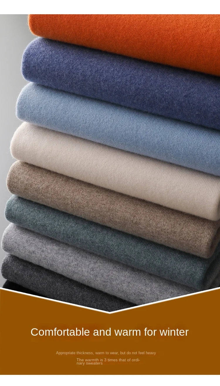 2025 Cashmere Sweater O-neck Pullovers Men's Loose Oversized M-3XL Knitted Bottom Shirt Autumn Winter New Korean Casual Men Top