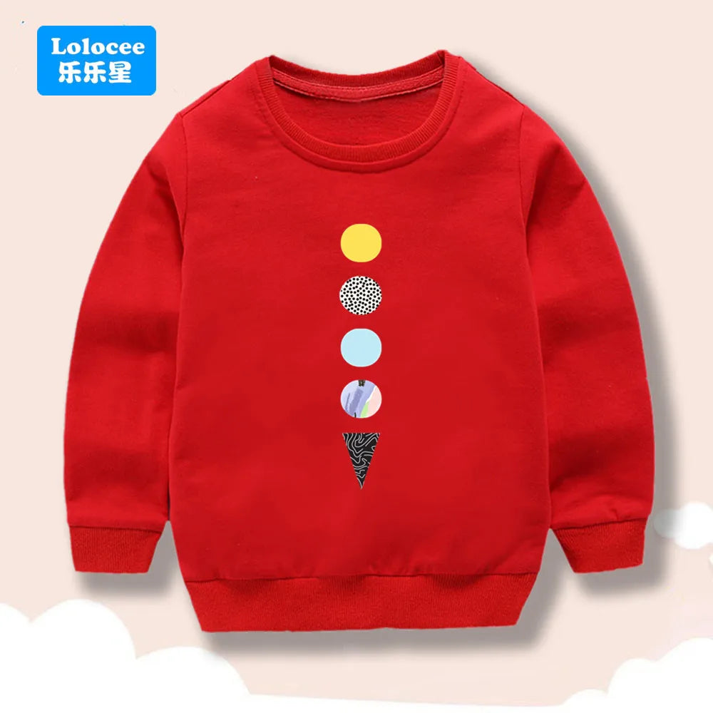 Lolocee Kids Sweatshirt,Crew Neck Long Sleeve with Cute Planet Print,Boys Fashion Pullover Top Toddler Children's Daily Wear XQ1 BAZAARHUBO