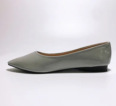 Ladies 2-48 Shiny Leather Slip-Ons Green Candy Colors Shallow Toe Shoes For Women Promotion 2020 Plain Flats Spring Outdoor Cute