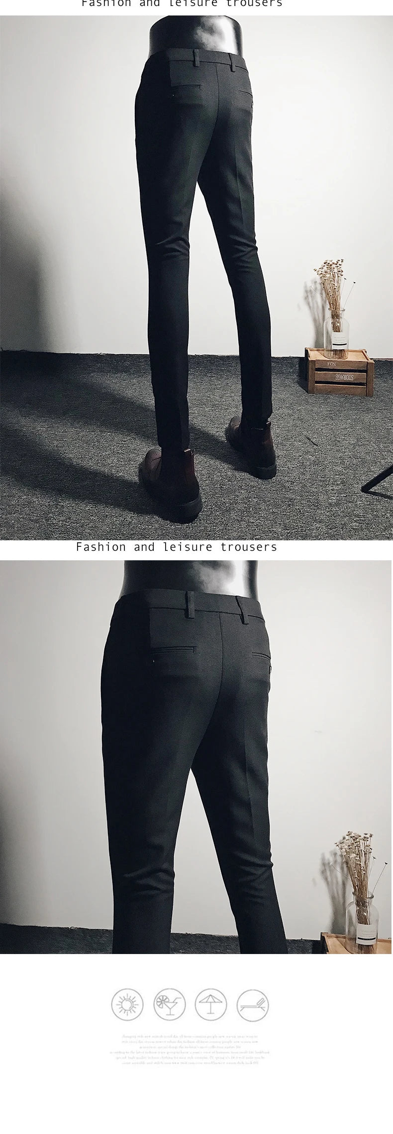 Men Suit Pants Dress Pantalone Hombre Stretch Slim Formal Trousers Calça Masculina Solid Color Casual Pants Fashion Men Clothing