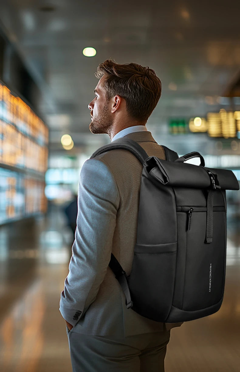 Heroic Knight Rolltop Laptop Backpack Expandable Water-Resistant Compartment Work Men's Stylish Backpack Casual Travel Backpack