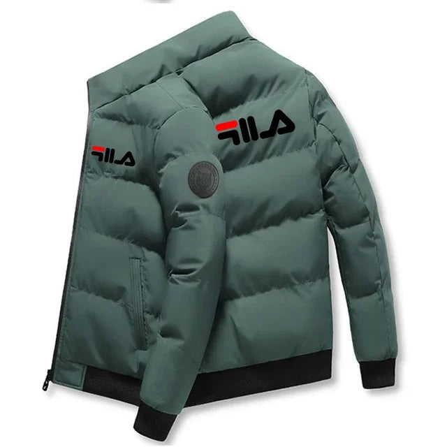 New men's short cotton-padded jacket for autumn and winter 2025, outdoor fashionable stand-up collar jogging men's clothing