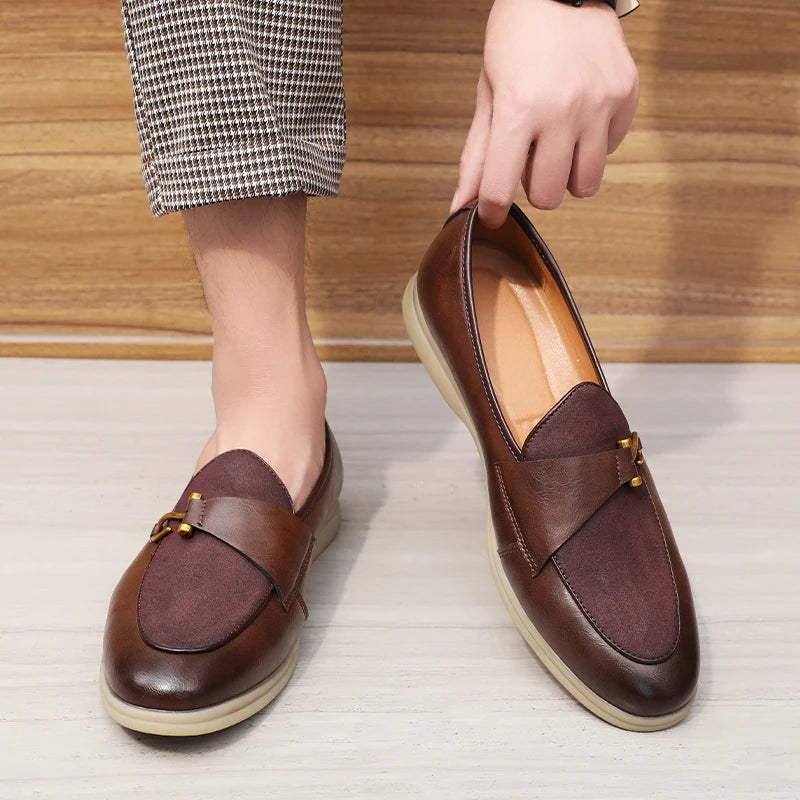 Fashion Men's Casual Shoes Men Horsebit Loafers Moccasins Mens Party Wedding Shoe Light Comfortable Driving Flats