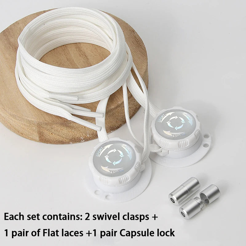 No-Tie Automatic Shoelaces New Swivel Buckle Laces Without Ties Casual Shoes Sneakers Shoe Accessories for Adults and Kids