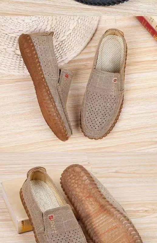 Men's Mesh Shoes Summer Hollow Out Breathable Casual Shoes Large Size Oxfords Bottom Work Shoes Soft Comfort  Flats Male Sneaker