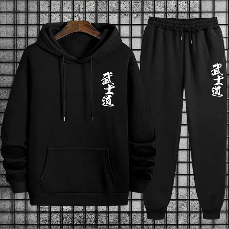 2026 New Arrival Men's Sportswear Hoodie + Pants Urban Casual Sport Jogging Suit Autumn Winter Male Fashion Sweatshirt Tracksuit BAZAARHUBO