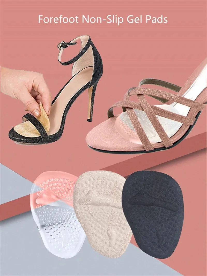 Soft Silicone Forefoot Metatarsal Pads Non-Slip Ball of Foot Cushions for Women High Heels Sandals Pain Relief Comfortable