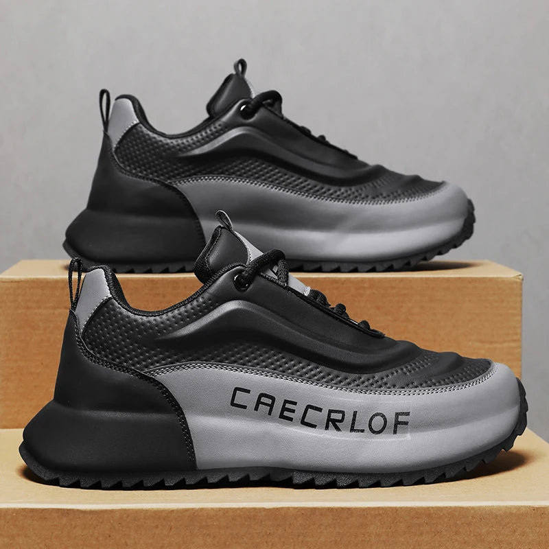 Men's Low-Top Fashionable Color-Blocked Casual Sneakers, with Comfortable Lining, Non-Slip and Wear-Resistant, Height-Increasing Thick Sole, Dual-Purpose Sports and Casual Shoes