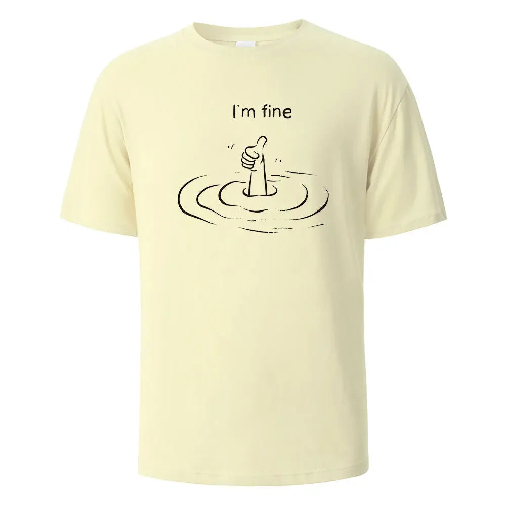 T'm Fine Print T-Shirt 100% Cotton Summer Tees For Men Women Oversize Casual Tops