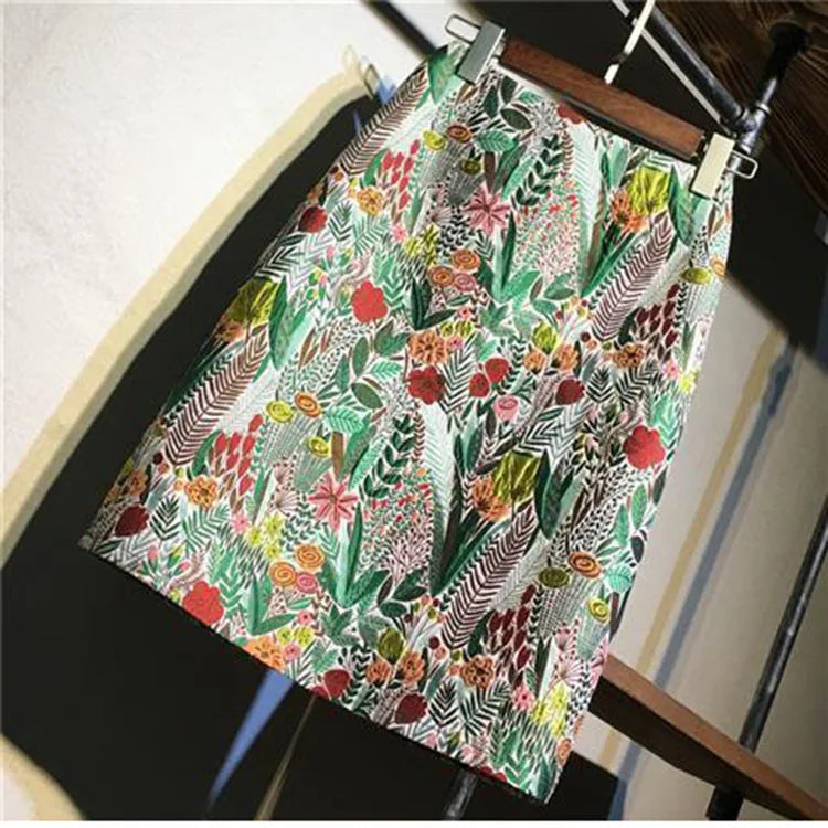 Autumn 2023 High Waist A-line Skirts Light Mature One Step Skirt Ladies Medium Length Retro Wrapped Hip Skirt Jacquard Skirt
